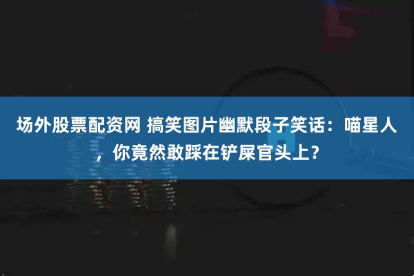 场外股票配资网 搞笑图片幽默段子笑话：喵星人，你竟然敢踩在铲屎官头上？